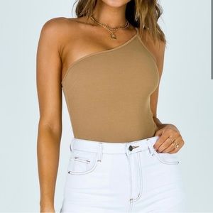 Princess Polly Tan Bodysuit Small